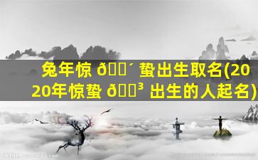 兔年惊 🐴 蛰出生取名(2020年惊蛰 🌳 出生的人起名)